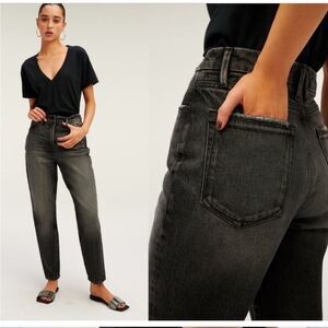 Good American Good Mom Jeans in Black226 NWT Womens 0/25